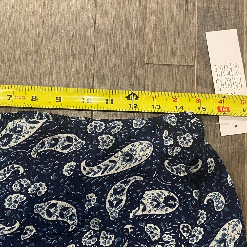 NWT Patrons of Peace Paisley Ruffle Hem Skort